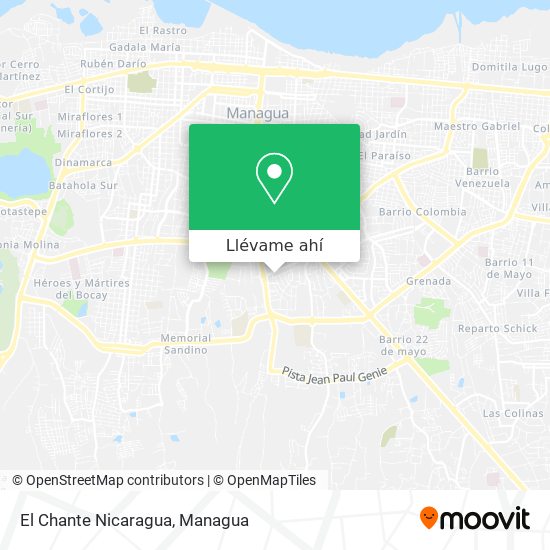 Mapa de El Chante Nicaragua