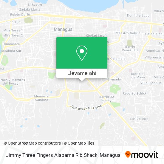Mapa de Jimmy Three Fingers Alabama Rib Shack