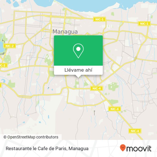 Mapa de Restaurante le Cafe de Paris, 11 Avenida SE Distrito I, Managua