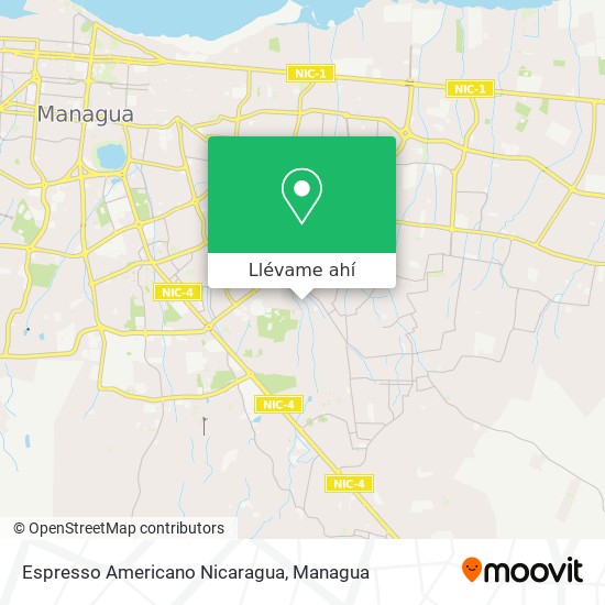 Mapa de Espresso Americano Nicaragua