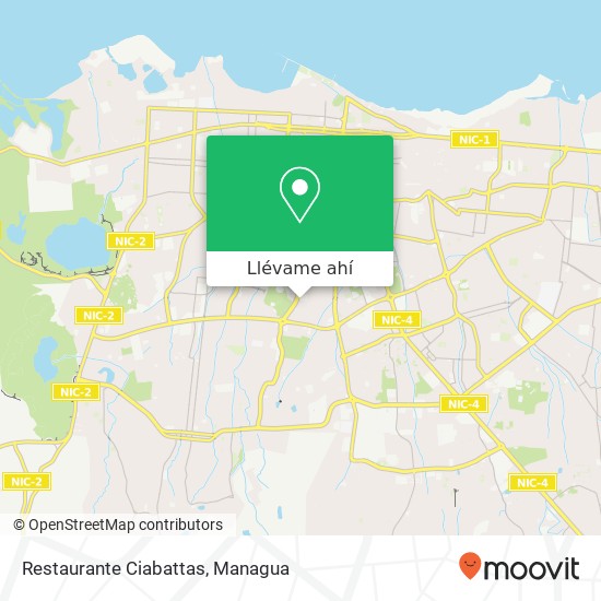 Mapa de Restaurante Ciabattas, Distrito I, Managua