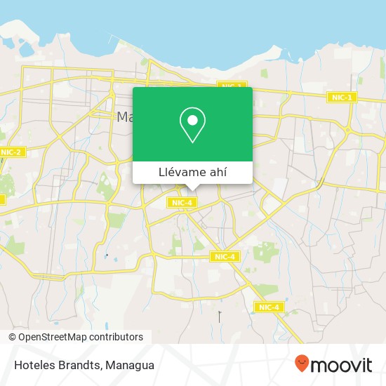 Mapa de Hoteles Brandts, 15 Avenida SE Distrito I, Managua