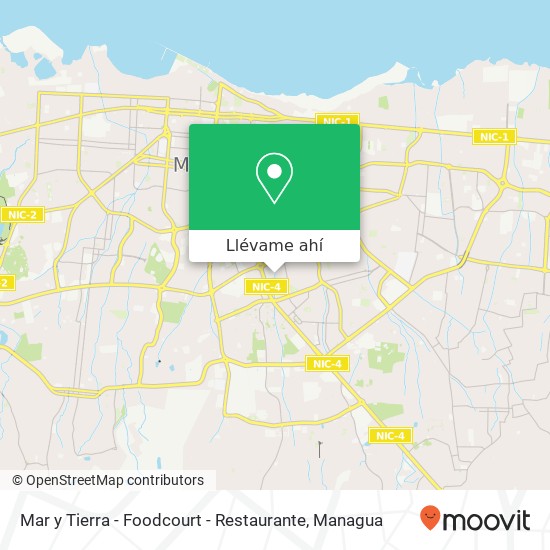 Mapa de Mar y Tierra - Foodcourt - Restaurante, 14 Avenida SE Distrito I, Managua