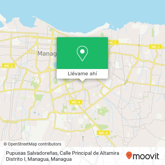 Mapa de Pupusas Salvadoreñas, Calle Principal de Altamira Distrito I, Managua