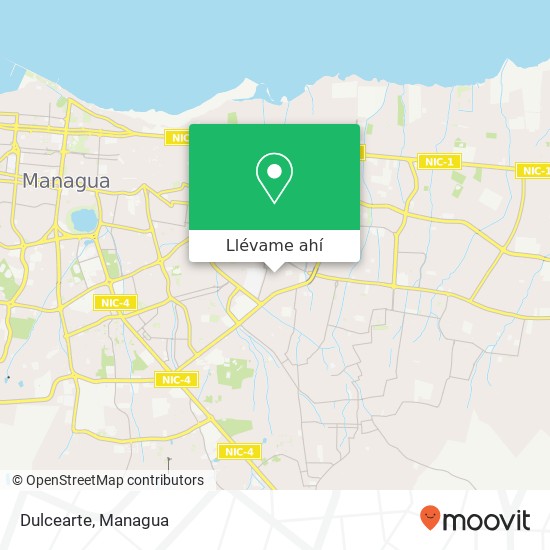 Mapa de Dulcearte, Distrito V, Managua
