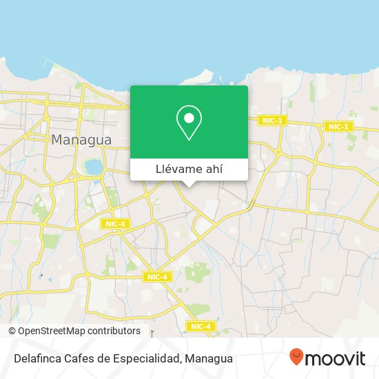 Mapa de Delafinca Cafes de Especialidad, Distrito I, Managua