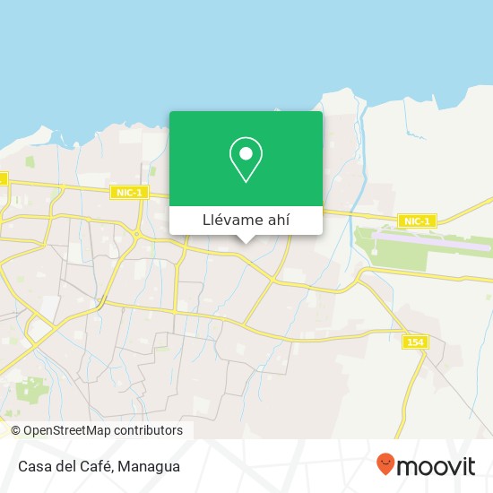 Mapa de Casa del Café, Distrito VI, Managua