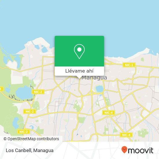 Mapa de Los Canbell, Distrito II, Managua