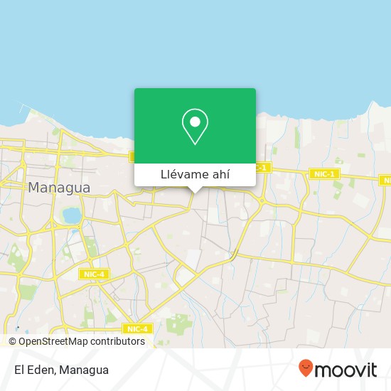 Mapa de El Eden, Distrito IV, Managua