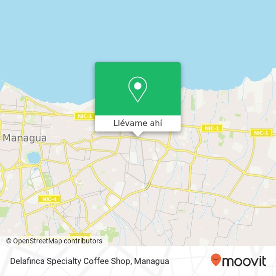 Mapa de Delafinca Specialty Coffee Shop, Pista Larreynaga Distrito IV, Managua