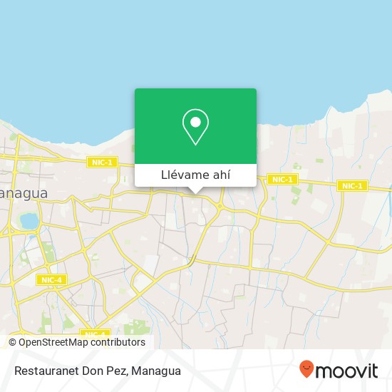 Mapa de Restauranet Don Pez, Pista Larreynaga Distrito IV, Managua