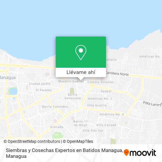 Mapa de Siembras y Cosechas Expertos en Batidos Managua