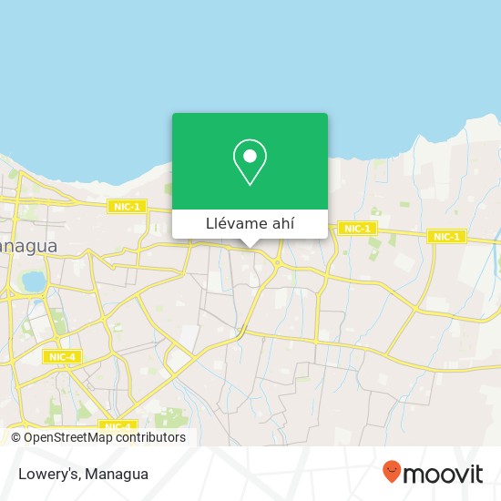 Mapa de Lowery's, Pista Larreynaga Distrito IV, Managua