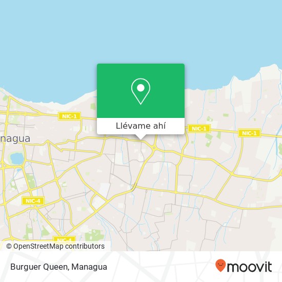 Mapa de Burguer Queen, Distrito IV, Managua