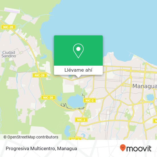 Mapa de Progresiva Multicentro, Diagonal Las Brisas Distrito II, Managua