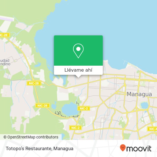 Mapa de Totopo's Restaurante, 1 Calle Distrito II, Managua