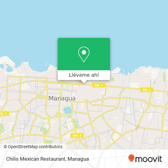 Mapa de Chilis Mexican Restaurant, Carretera Norte Distrito I, Managua