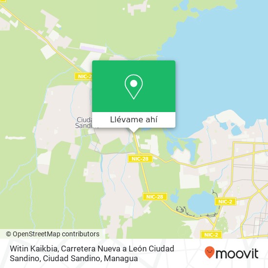 Mapa de Witin Kaikbia, Carretera Nueva a León Ciudad Sandino, Ciudad Sandino