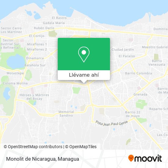 Mapa de Monolit de Nicaragua
