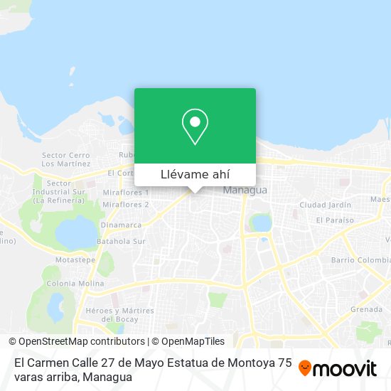 Mapa de El Carmen Calle 27 de Mayo Estatua de Montoya 75 varas arriba