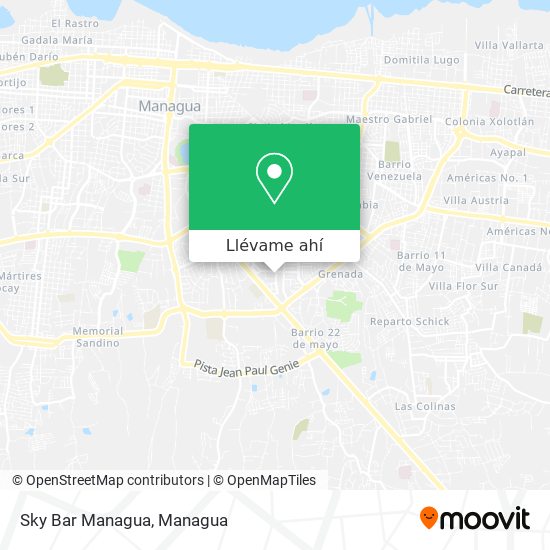 Mapa de Sky Bar Managua