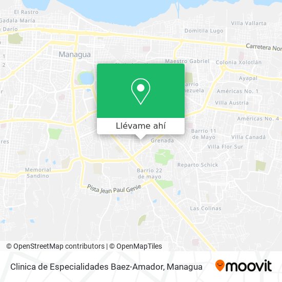 Mapa de Clinica de Especialidades Baez-Amador