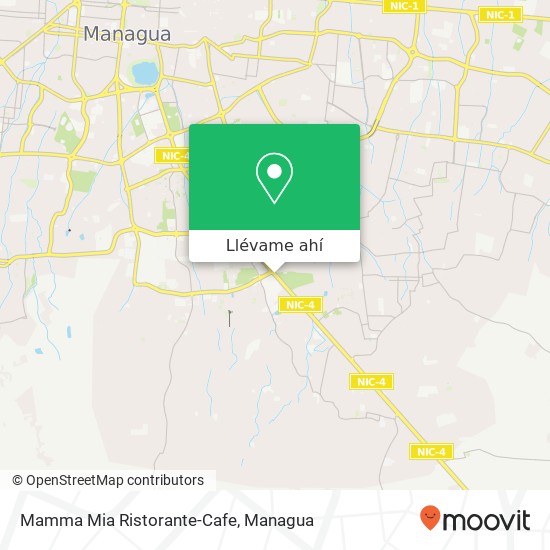 Mapa de Mamma Mia Ristorante-Cafe, Carretera a Masaya Distrito I, Managua