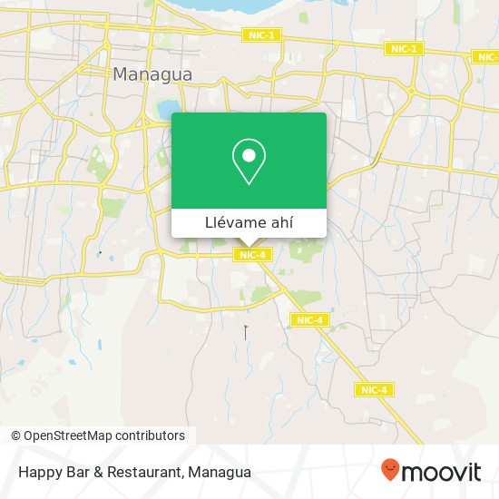 Mapa de Happy Bar & Restaurant, Paso a Desnivel La Centro-América Distrito I, Managua