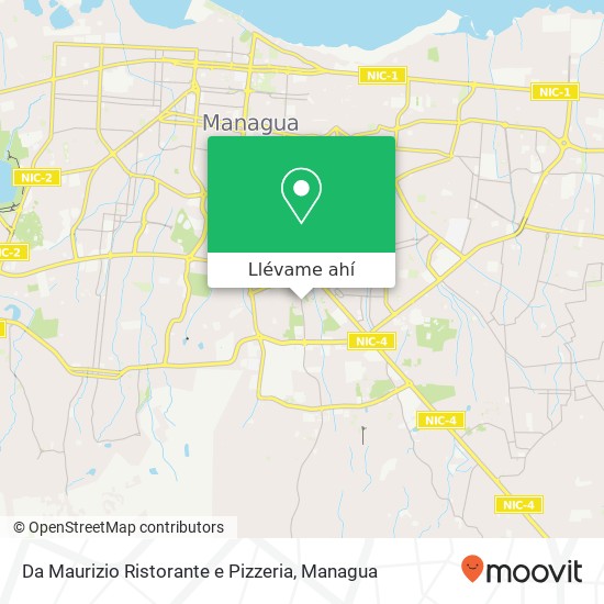 Mapa de Da Maurizio Ristorante e Pizzeria, 11 Avenida SE Distrito I, Managua