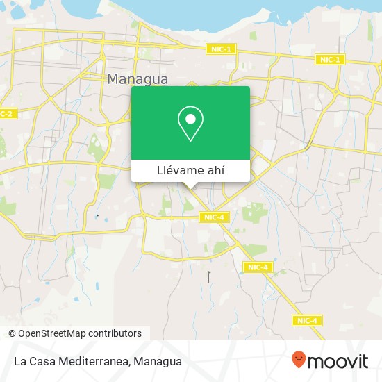 Mapa de La Casa Mediterranea, Camino de Oriente Distrito I, Managua