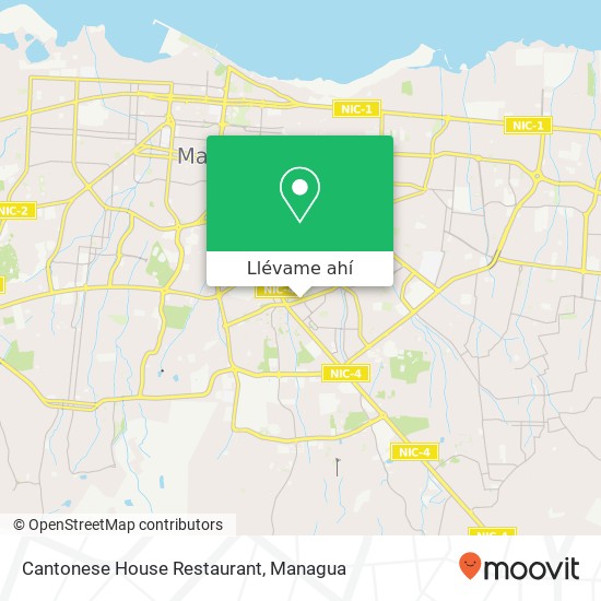 Mapa de Cantonese House Restaurant, Pista Diagonal del Trasvase Distrito I, Managua