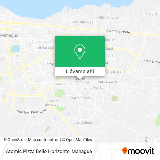 Mapa de Atomic Pizza Bello Horizonte