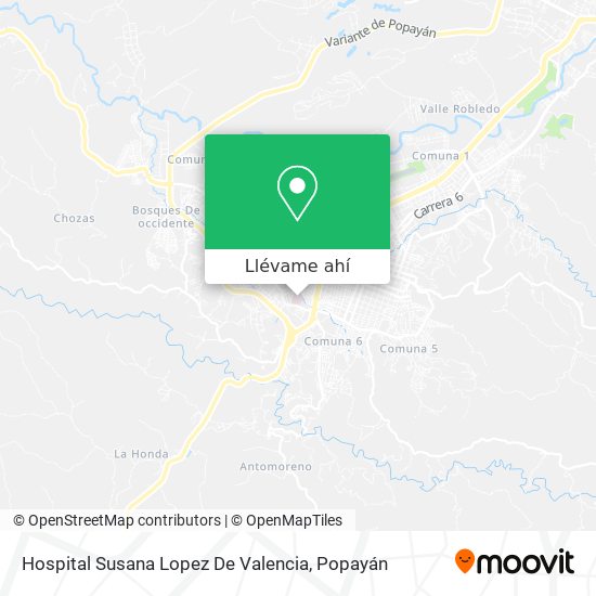 Mapa de Hospital Susana Lopez De Valencia