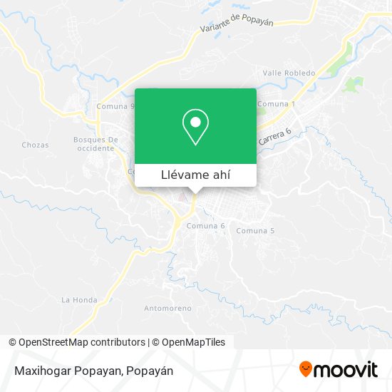Mapa de Maxihogar Popayan