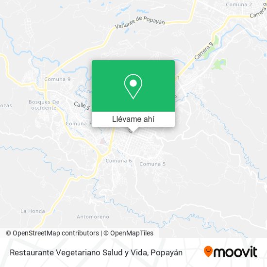 Mapa de Restaurante Vegetariano Salud y Vida