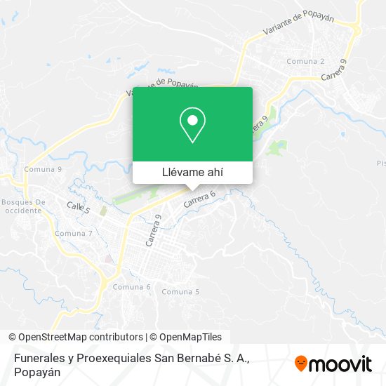 Mapa de Funerales y Proexequiales San Bernabé S. A.