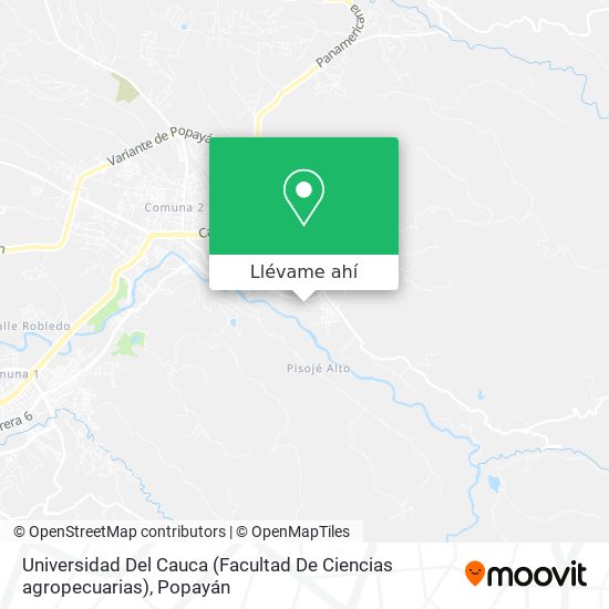 Mapa de Universidad Del Cauca (Facultad De Ciencias agropecuarias)