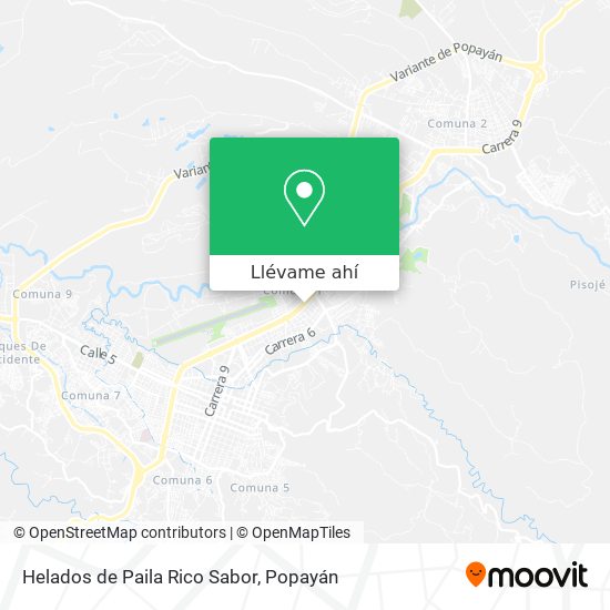 Mapa de Helados de Paila Rico Sabor