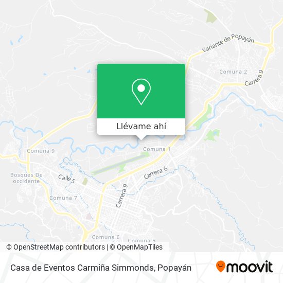 Mapa de Casa de Eventos Carmiña Simmonds