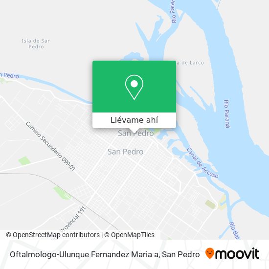 Mapa de Oftalmologo-Ulunque Fernandez Maria a