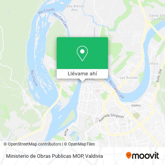 Mapa de Ministerio de Obras Publicas MOP