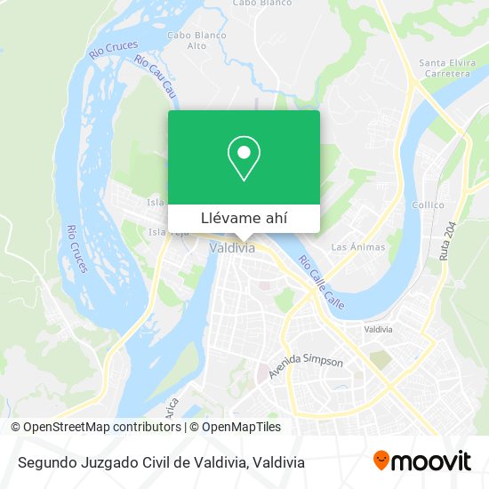 Mapa de Segundo Juzgado Civil de Valdivia