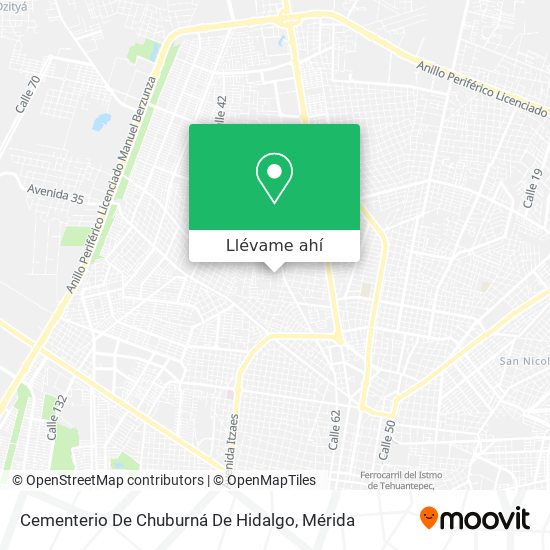 Mapa de Cementerio De Chuburná De Hidalgo