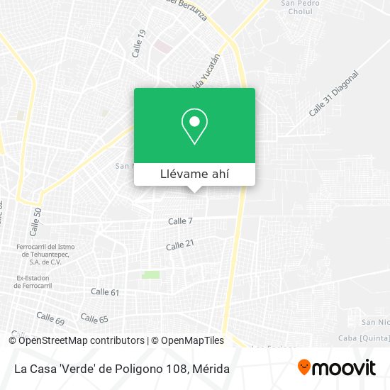 Cómo llegar a La Casa 'Verde' de Poligono 108 en Mérida en Autobús?