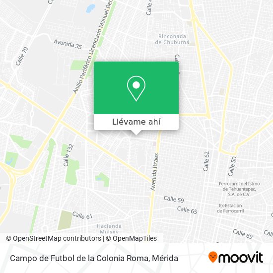 Mapa de Campo de Futbol de la Colonia Roma