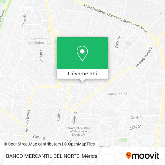 ¿Cómo llegar a BANCO MERCANTIL DEL NORTE en Mérida en Autobús?