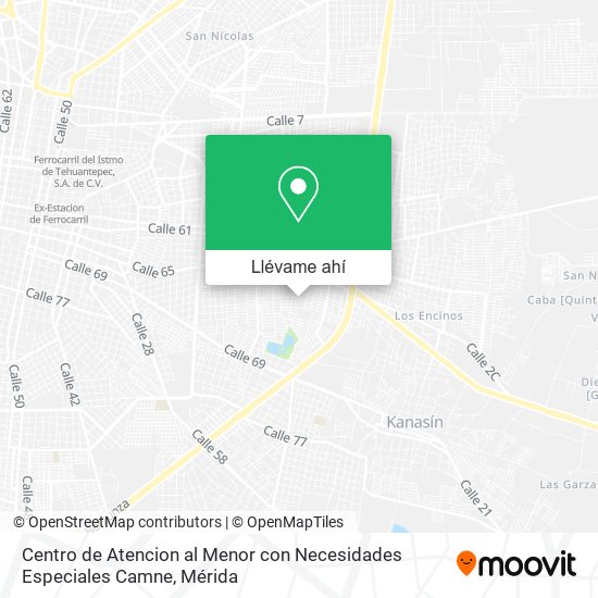 Mapa de Centro de Atencion al Menor con Necesidades Especiales Camne