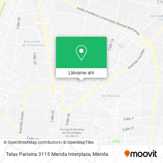 Mapa de Telas Parisina 3115 Merida Interplaza