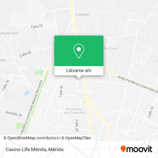 Mapa de Casino Life Mérida