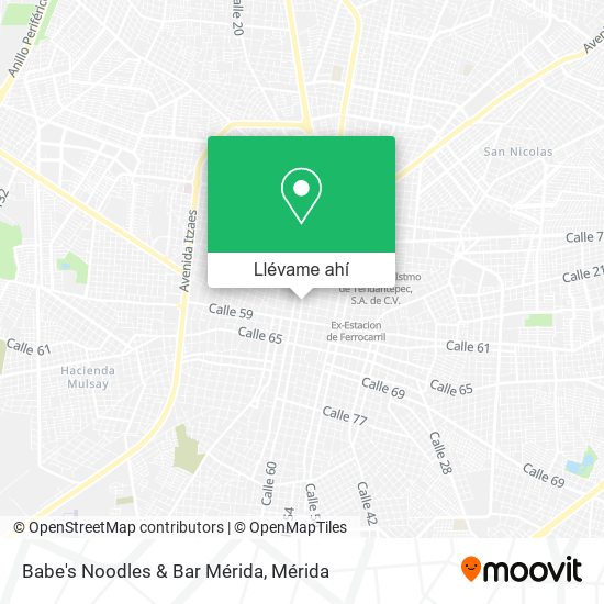 Mapa de Babe's Noodles & Bar Mérida